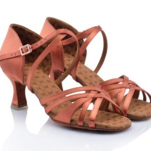 Sandalo da Ballo Donna 5 Fasce con Listini Incrociati Tacco 8,5 cm e Plantare Antiscivolo 9560 Dancin