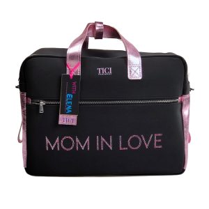 Mommy Bag Nera – Borsa Passeggino con sistema Zaino con Nome