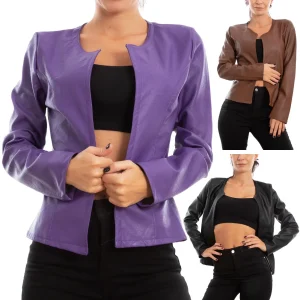 Giacca Donna Corta Ecopelle Bolero Ms-5919