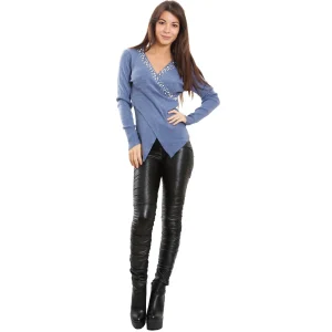 Maglione donna pullover incrocio KK6103